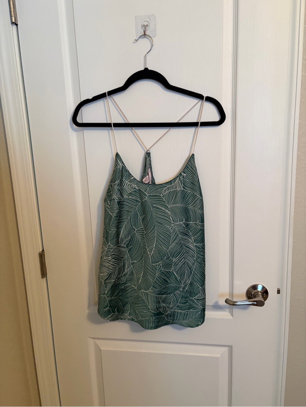 Victoria's Secret Green Leaf-Pattern Spaghetti Strap Cami